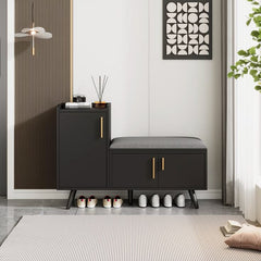 Matte Black Shoe Bench